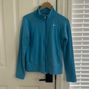 Sky Blue Nike Mock Zip Jacket w/Pockets SZ M EUC